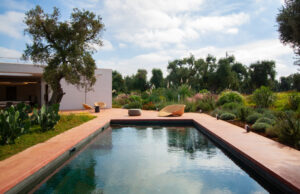 Villa di design con grande giardino e piscina a Brindisi per foto video eventi